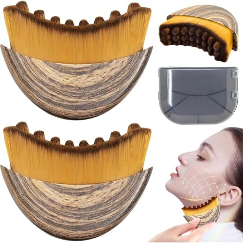 2 Stück Lymphatische Gesichtsbürste,Lymphdrainage Gesichtsbürste,Lymphdrainage Massagegerät für Gesicht,Lymphatic Contour Face Brush,Gesichtskontur Stressabbau Bürsten,für Empfindliche Haut