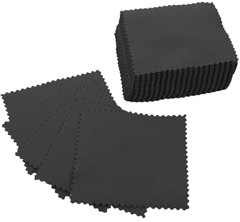 TOPPERFUN 50 Piezas Paño para Pulir Joyas de Plateada Brillante Paño para Limpiar de Gamuza para Abrillantar Reutilizable para Relojes para Quitar el Deslustre