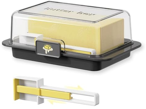 Hotainoys Beurrier avec Couvercle hermétique, Garde-Beurre avec épandeur, Garde-Fromage en Plastique incassable pour comptoir de Cuisine et Support de réfrigérateur
