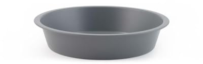 H&H Tortiera Liscia Deli Chef 24 cm in Alluminio con Rivestimento Antiaderente – Colore Grigio – Stampo per Torte e Dolci – Lavabile in Lavastoviglie – Ideale anche per Uso Professionale