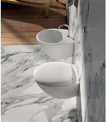 SANITARI MODERNI SOSPESI DOMUS FALERII MASCALZONE SOSPESA VASO BIDET E COPRIVASO SOFT CLOSE