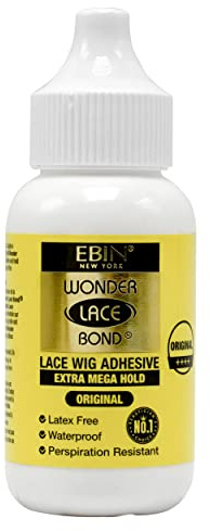 EBIN NEW YORK Wonder Lace Bond Extra Mega Halt 1,18 Unzen – Keine Rückstände Verbesserte Formel Einfach aufzutragen Schnell trocknend Wasserdicht Latexfrei Schweißbeständig
