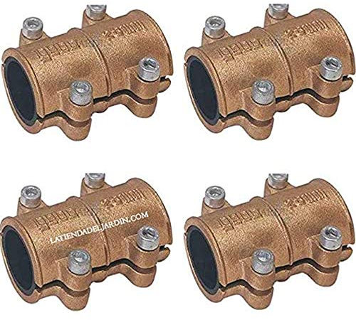 Suinga Pack 4 Abrazaderas Tapa Poros 18mm Latón para Tubos de Cobre | Sellado Hermético, Ideal para Tuberías de 18mm