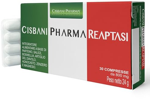 CISBANI PHARMA Reaptasi Integratore Articolazioni, Favorisce la Funzionalità Articolare, con Artiglio del Diavolo, Boswellia e Partenio, Ideale per gli Stati di Tensione Localizzati – 30 Compresse