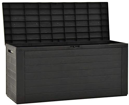 Festnight Abschließbar Gartenbox Anthrazit 116x44x55 cm Auflagenbox Gartentruhe Kissenbox Truhe Aufbewahrungsbox Gartenmöbel Garten Box Kissentruhe Auflagenkiste Polypropylen