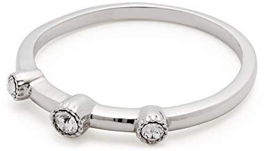 JEWELS BY LEONARDO Ring Ciao Marida • Finger-Ring aus silberfarbenem Edelstahl • Gr. 18 (56) • zarte Ringschiene mit DREI eingesetzen Glassteinen • Schmuck Geschenk Damen • 018900