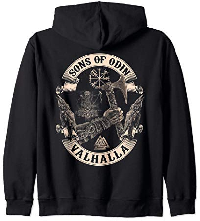 VIKINGS RISE-SONS OF ODIN- Valhalla Vikings Norse V2 Zip Hoodie