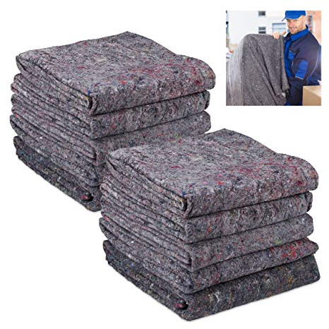 Relaxdays 20x Coperte per Traslochi, Set 20 Coperture per Mobili, Trasporto & Immagazzinaggio, TNT Riciclato, 150x200,Grigia