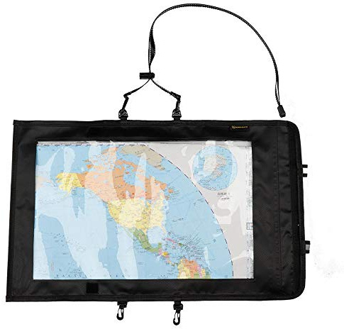 ACEXIER Kartentasche Wasserdichter PVC-Weltkartenetui Außenhülle für Wanderungen mit klarem Fenster und Lanyard