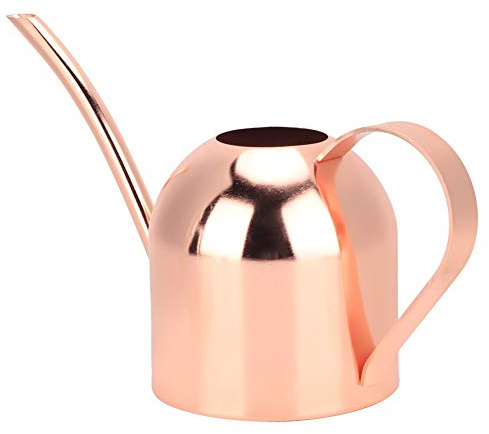 Mini regadera de 500 ml, regadera de Acero Inoxidable, Maceta de Boca Larga para Plantas de Interior y Exterior(Oro Rosa)