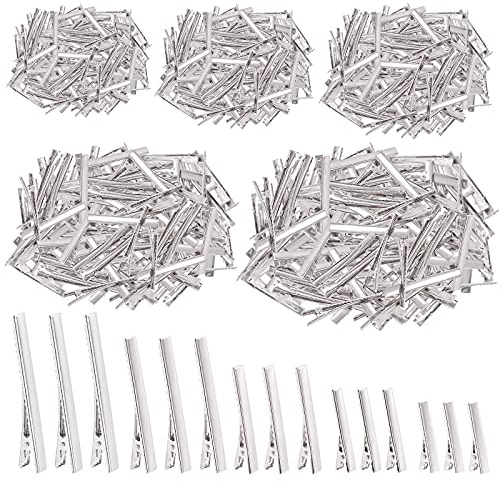 Swpeet Lot de 270 pinces à cheveux crocodiles de 5 tailles différentes, pour pinces à cheveux en métal en forme de bec de canard, épingles à cheveux à pointe unique pour coiffure, accessoires de