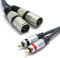 Vitalco - 2 connettori XLR su 2 cavi stereo RCA Vitalco, 5 m, cavo microfono a 3 poli con adattatore