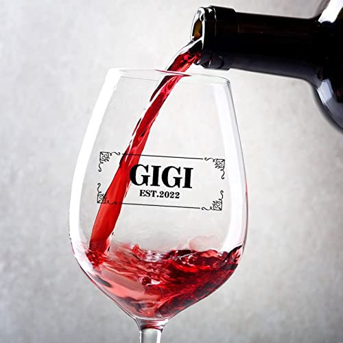 Rimego Copas de vino con tallo promocionadas a Gigi, juego de 2 copas de vino grandes borgoña para uso en el hogar, restaurante, vasos de 11 onzas