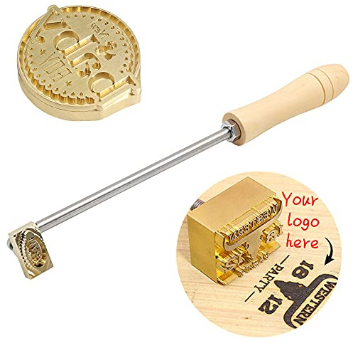 Custom Logo Branding Iron, Personalised Metal Branding Iron Heat Stamp Making Kit,Custom Wood Burning Stamp Heating for Leather Wood Paper Meat Cake Bread Baking Stamping