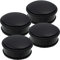 HRB Türstopper 4er Set aus Edelstahl schwarz massiv - Schwerer Türstopper Boden mit modernen Design, Door Stopper versehen mit Gummiring zum Schutz der Türen