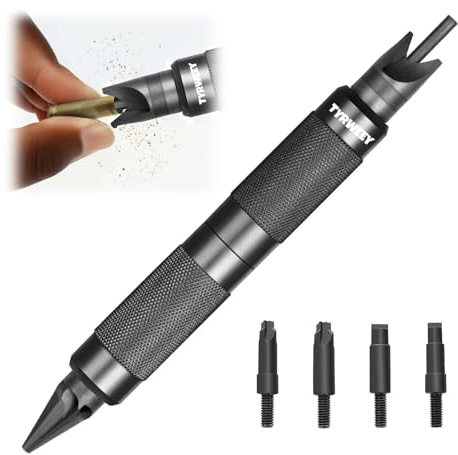 TYRWEEY Case Prep Multitool, Case Chamfer Deburring Tools for Reloading, Primer Pocket Reamers and Cleaners for Removing Crimps(Black)