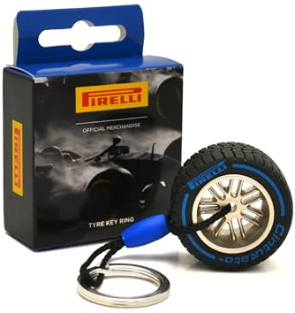 F1 Pirelli Motorsport officiella varor – gummihjul däck nyckelring – vått regn däck blå färg
