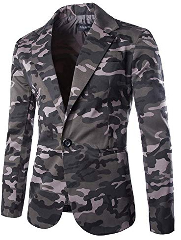 Kamouflagejacka, herr, blazer, kostymjacka, sportig, snygg, normal passform, mode, blazer, män, lätt jacka, klassisk jacka, fritidsjacka, sportjacka, sportjacka, GRÅ, XXL