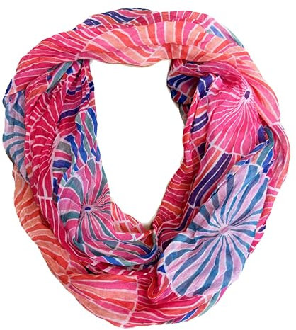 J26 Streifen Seide Glitzer Gold Fäden Sommer Frühling Loop Verlauf Regenbogen Rainbow Silk Uni Rundschal Schlauchschal Stola Schal leicht (B Pink)