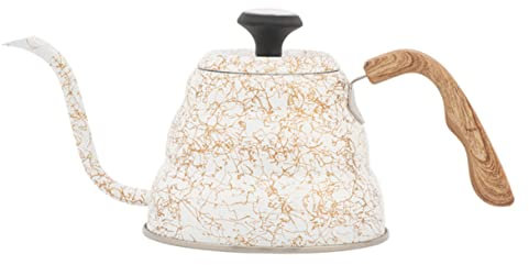 ABOOFAN Kaffeekanne Mit Ergonomischem Holzgriff 500 Ml Feine Öffnung Edelstahl Schnell Kochend Leiser Wasserkocher Für Teecafés Zugelassen