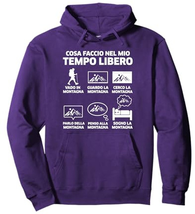 Montagna Trekking Escursionismo Cosa Faccio Tempo Libero Felpa con Cappuccio