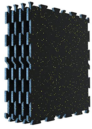 RajoNN Ineinandergreifende Gummi-Bodenfliesen, geräusch- und stoßdämpfende Puzzle-Trainingsmatte für Heim-Fitnessstudio und Fitnessraum (Farbe: 20 Stück, Größe: 50 x 50 x 1,5 cm)