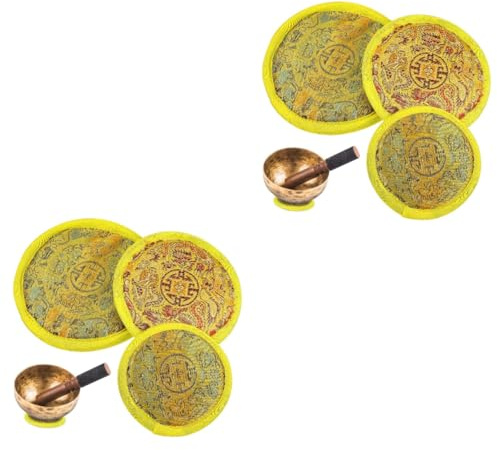 ibasenice 6stücke Klangschalenmatten Mit Vintage-stickerei Meditationskissen Für Klangschalen Robuste Baumwollunterlage Für Meditation Yoga Schützt Klangschalen Optimal