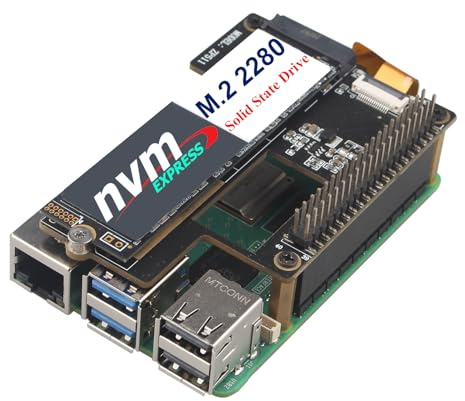 ZDE ZP511 PCIe to M.2 Key M NVMe HAT SSD Shield Hard Drive Adapter Board Pip PCIe Peripheral Board for Raspberry Pi 5 Support M.2 SSD 2230 2242 2280 | Festplattenadapterplatine, PIP PCIe Peripherieplatine, unterstützt M.2 SSD 2230 2242 2280