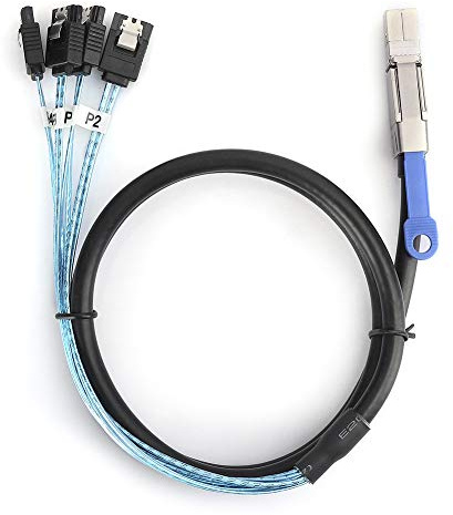 Beufee Câble Mini SAS, SFF-8644 Haute Vitesse à 4 Pièces/Ensemble Câble Sata Câble SAS pour Serveur Disque Dur De Serveur Externe Accessoires Informatiques