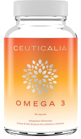 Complément Alimentaire Oméga 3 - Huile de Poissons Sauvages, Riche en EPA et DHA - Coeur, Vision, Concentration - Vitamine E - 90 Gélules, 30 Jours