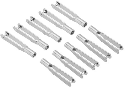 QUARKZMAN 20 Stück Metall-Clevis-Schnellverbinder M3 Gewinde Stahl-Clevis Selbstverriegelnder Clip zur Befestigung von Flügeln für RC-Flugzeug Auto, 3mm x 30mm