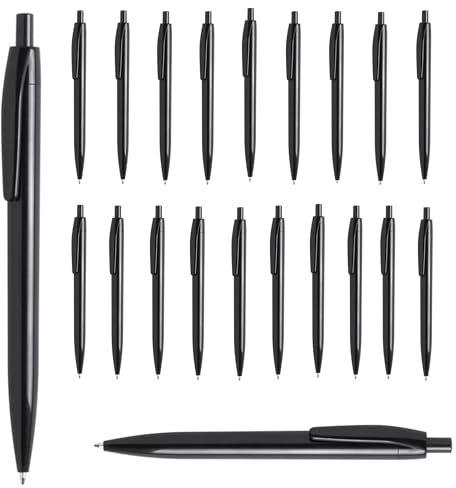 noTrash2003 100 Kugelschreiber Druckkugelschreiber Kulis Ballpen Schreibegräte blauschreibend als farbreines 100 gleiche Farben (Schwarz)