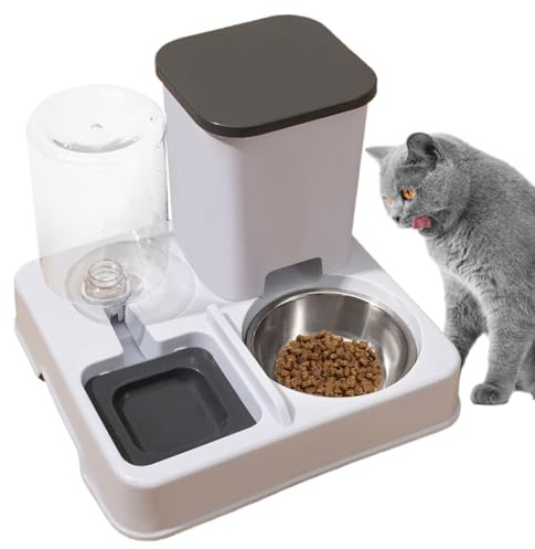 2 In 1 Automatic Pet Feeder, Cat Dog Food Feeder And Water Dispenser, 750g Food Feeder And 1L Water Feeder 2 In 1 For Cat Feeder