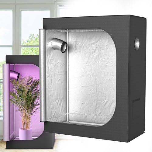 Hengmei Grow Tent för växter, odlingstält, växthus, växtskåp för homegrow, inomhus, odlingstält, growrum, trädgård, odling, grönsaker, örter, odlingsskåp (120 x 60 x 150 cm)