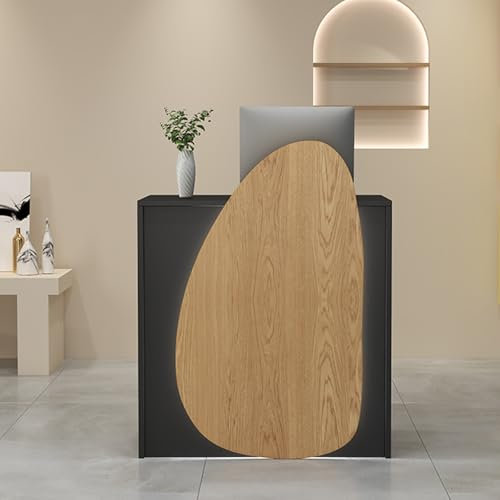 Empfangstheke Rezeptionstheke Empfangstresen Verkaufstresen Mit abschließbaren Schubladen,Moderner und schön HöLzerne Kassentheke Für Supermärkte Konditoreien Obstgeschäften(Wood black,80/31.5in)