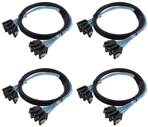 PAGJHRFJG 4X SAS Cable Sata Cable de Alta Velocidad 6Gbps 4 Puertos/Conjunto Servidor de 0,5 Metros
