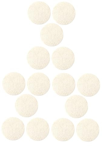 Beige Dischetti 15 Pezzi Esfolianti in Luffa Naturale Viso | Struccante, Pulizia Profonda, Esfoliazione Delicata, Formato Multiplo per Routine Quotidiana
