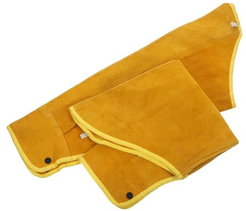 SHINEOFI Mangas De Brazo Protectoras De Vacuno Para Soldadura Ignífugas y Resistentes Al Calor Con Botones Metálicos Firmes y Antideslizantes Mangas Duraderas Para Protección De Antebrazos