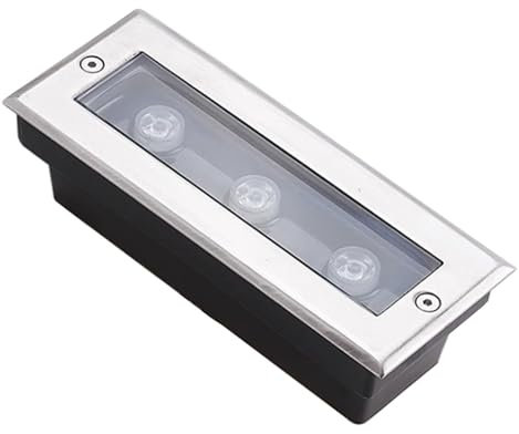 QICBYING Luz LED Empotrada En El Suelo Foco Empotrable Rectangular for Exterior De 3W,Iluminación De Paisaje Resistente Al Agua IP67, Ideal for Jardín, Patio, Pasarela De Piscina, Escaleras(Red,12V)