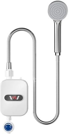 Termo Electrico, Mini Calentador De Agua Instantáneo De 3500W, Ducha Con Pantalla Digital LCD, Grifo De Baño, Calentador De Agua Caliente, Cocina, Calefacción Instantánea Sin Tanque,Para cocina, baño