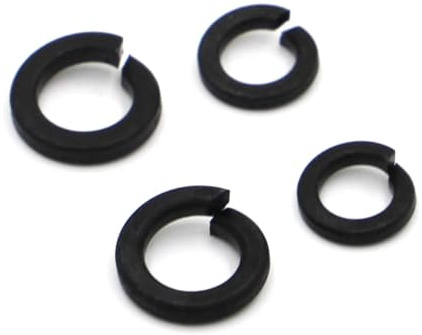 AUNANGLJSCS M2 M2.5 M3 M4 M5 M6 M8 M10 M12 M16-M24 GB93 Blanc Noir zingué Ressort Fendu rondelle de Verrouillage Joint élastique(50pcs M5,Black Carbon Steel)