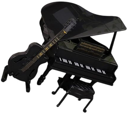 Piano à queue miniature avec violoncelle et tabouret Meubles en bois pour décoration de scène imaginative et collection Meubles miniatures de collection