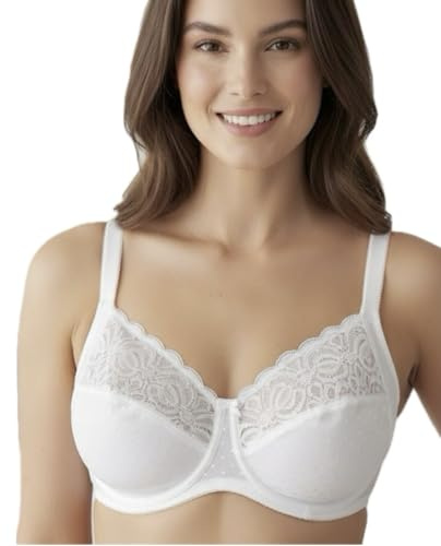 Ladies Fuller Bust Underwired Non Padded White Bra Ex Premium Store F to J Cups (UK, Cup & Band, GG, 34, White)