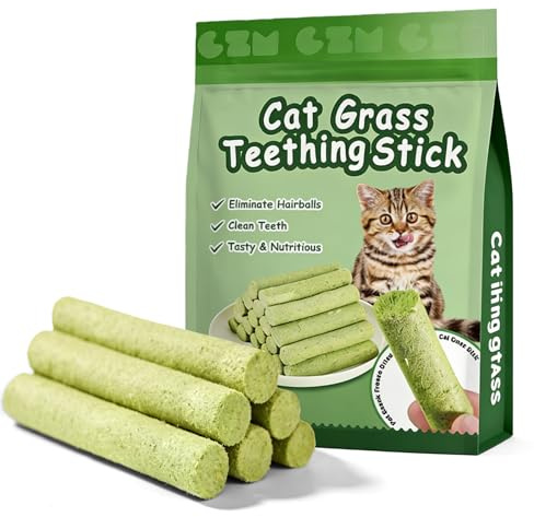 GOEDCH Snack de hierba para gato: 180 g de palitos de hierba para gatos, aperitivos liofilizados, palillo de té de hierba para gatos para el cuidado dental, eliminar bolas de pelo, hierba gatera