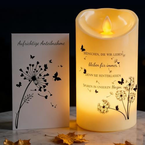 TaimeiMao Bougies de condoléances LED, bougie funéraire LED avec carte de condoléances, bougie étanche sans flamme, bougie funéraire, bougie commémorative pour les défunts, cadeau de deuil