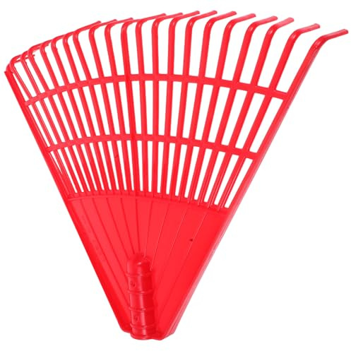 TOYANDONA Râteau à Feuilles en Plastique Rouge 21 Dents Léger et Portable pour Jardinage, Nettoyage de Feuilles Mortes et Désherbage, Outil à Main Multifonction pour Pelouse et Extérieur