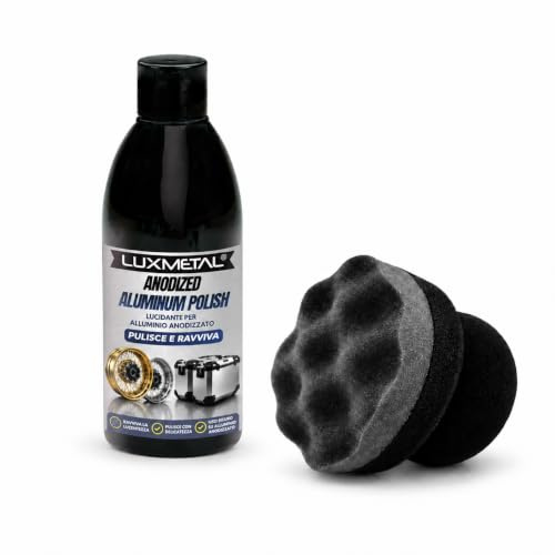 Lux Metal Anodized Aluminum Polish 250g con Tampone Manuale Lucidante Alluminio Anodizzato Pulisce e Ravviva Cerchi Moto GS Valigie Bauli Auto Barca
