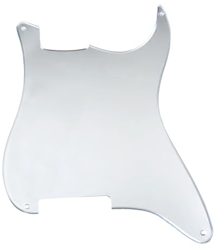 Musiclily 4 Löcher Gitarre Schlagbrett Rohmaterial ST Pickguard für Strat Style E-Gitarre,1 lagig Silver Mirror