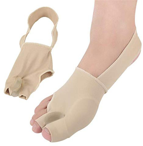 seaNpem Bunion Straightener Protector Relief Sleeve w/Gel Bunion Stretchy Pads Cushioned Splint, Orthopedic Hallux Valgus Overlapping Corrector Bootie Guard Hammer Toe Pain Aid Treatment 2 Pc (L)