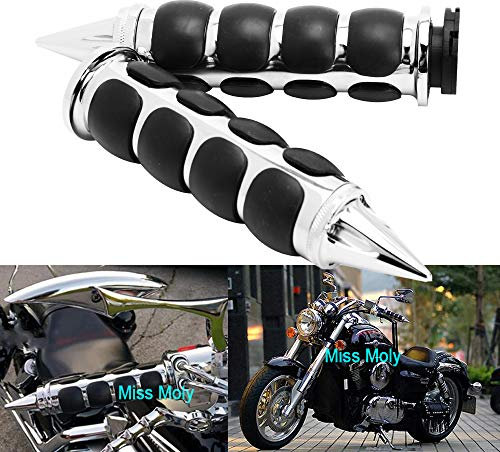 Chrome 1 25mm Motorcycle Handlebar Hand Grips for Cruisers Choppers